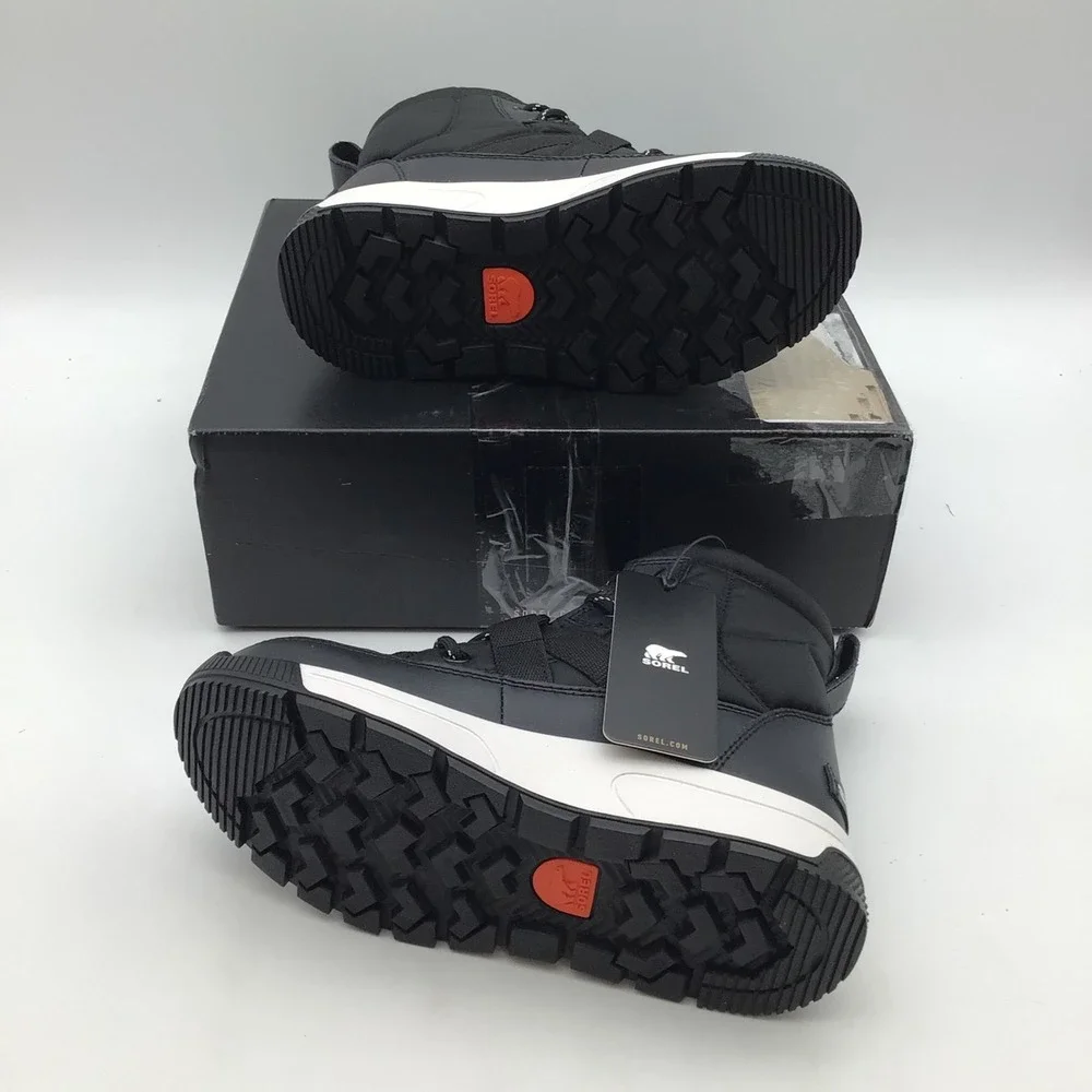 Sorel Youth Whitney III Mid Black Sea Salt Waterproof Insulated Boots Size 2 NEW